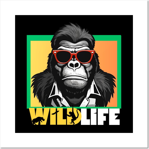 wild life , gorilla life , funny Wall Art by twitaadesign